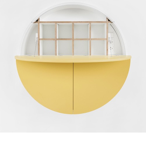 Escritorio de pared Pill amarillo y blanco Emko