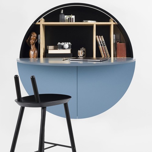 Pill wandbureau blauw & zwart Emko