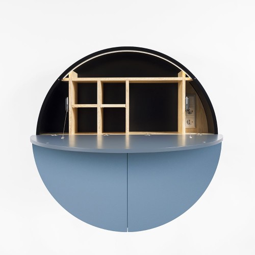 Bureau mural Pill bleu & noir Emko
