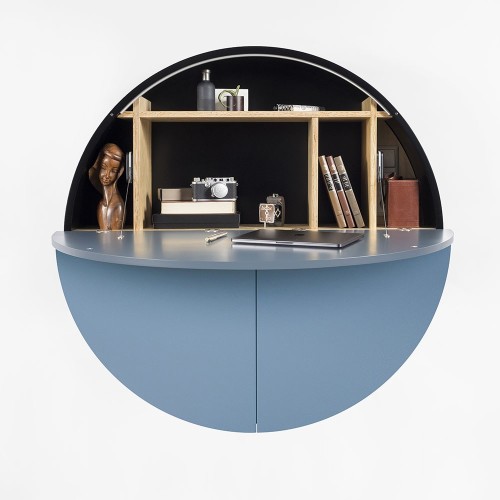 Bureau mural Pill bleu & noir Emko
