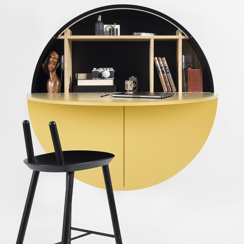 Pill wandbureau geel & zwart Emko