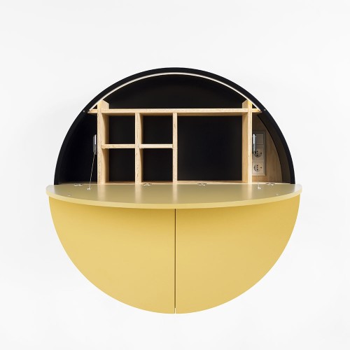 Pill wandbureau geel & zwart Emko