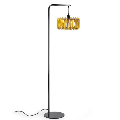 Macaron vloerlamp zwart & geel S. Emko