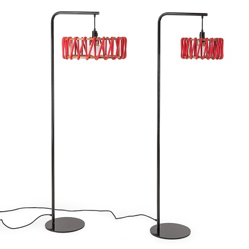 Macaron vloerlamp zwart & rood S. Emko