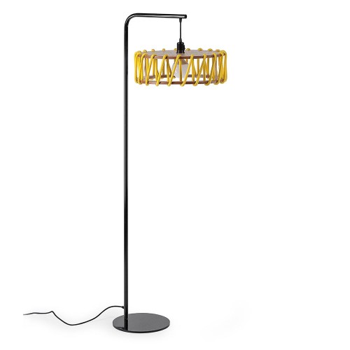 Macaron floor lamp black & yellow L Emko