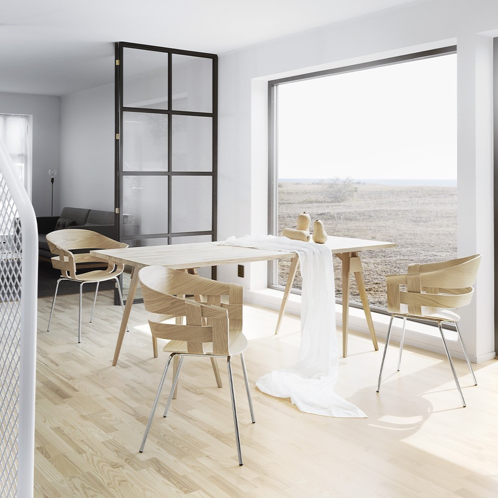 Chaise Wick pivotante frêne & blanc Design House Stockholm