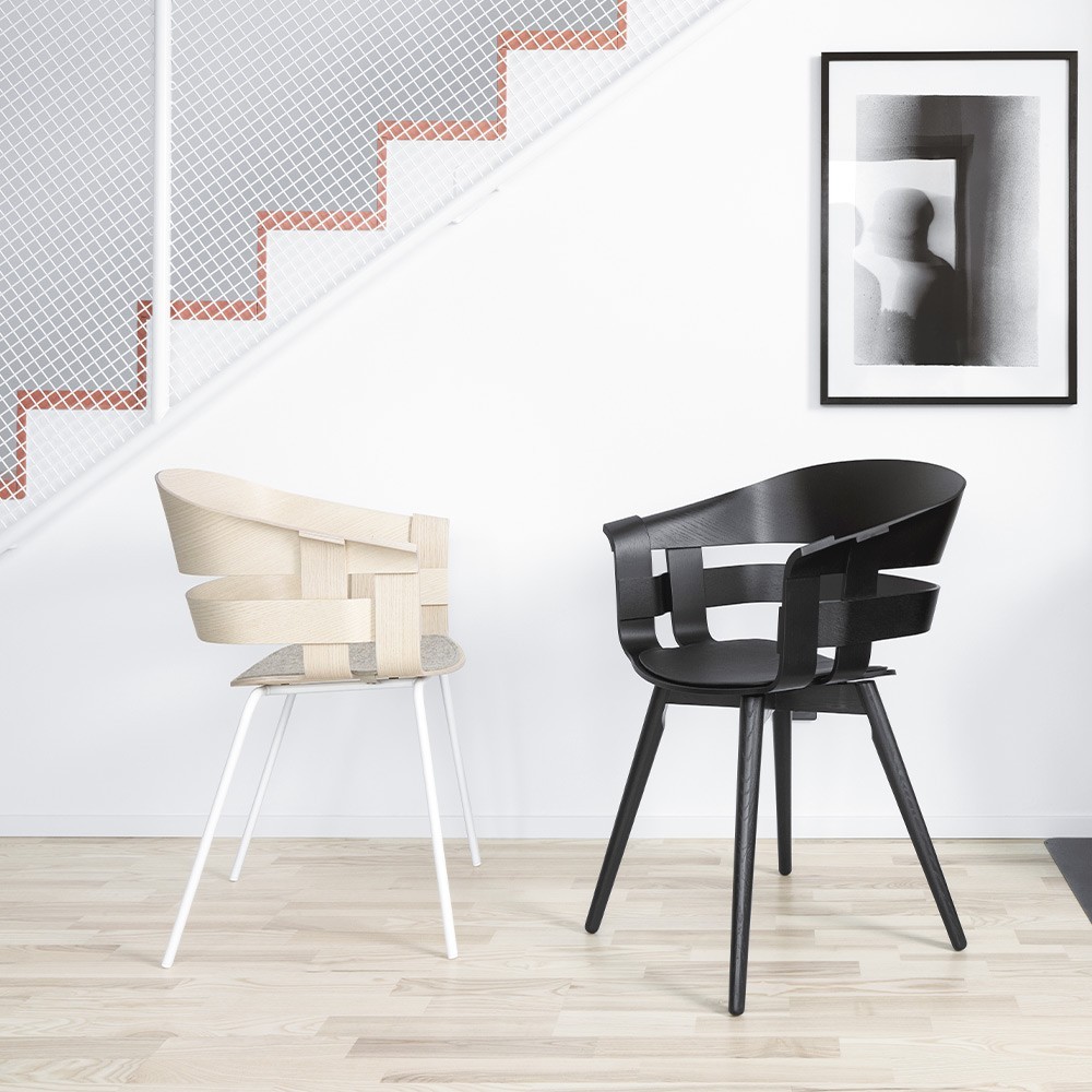 Chaise Wick pivotante frêne & blanc Design House Stockholm