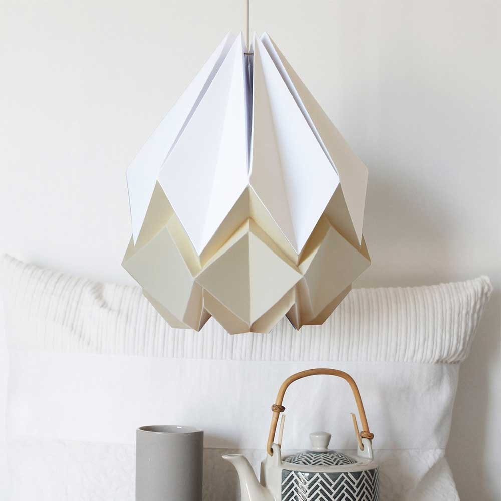 Hanahi pendant lamp paper white & vanilla Tedzukuri Atelier