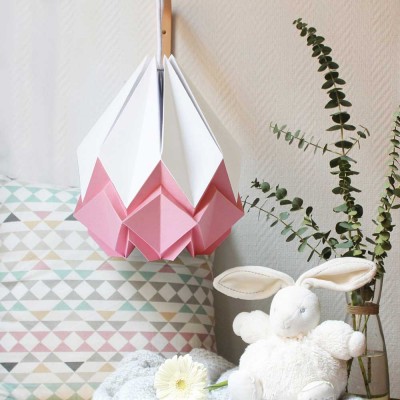 Hanahi hanglamp wit & roze papier Tedzukuri Atelier