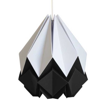 Lámpara colgante Hanahi papel blanco y negro Tedzukuri Atelier 2
