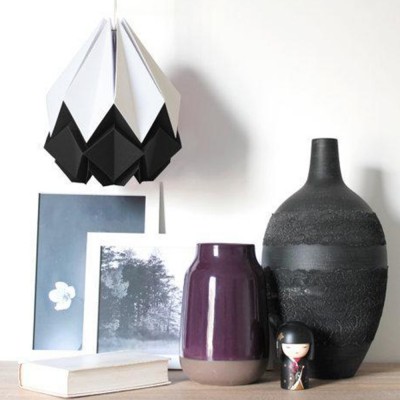 Hanahi hanglamp wit & zwart papier Tedzukuri Atelier