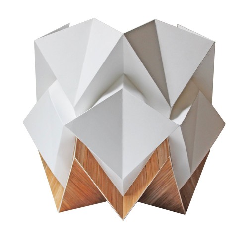 Lampada da tavolo Hikari carta bianca e legno Tedzukuri Atelier