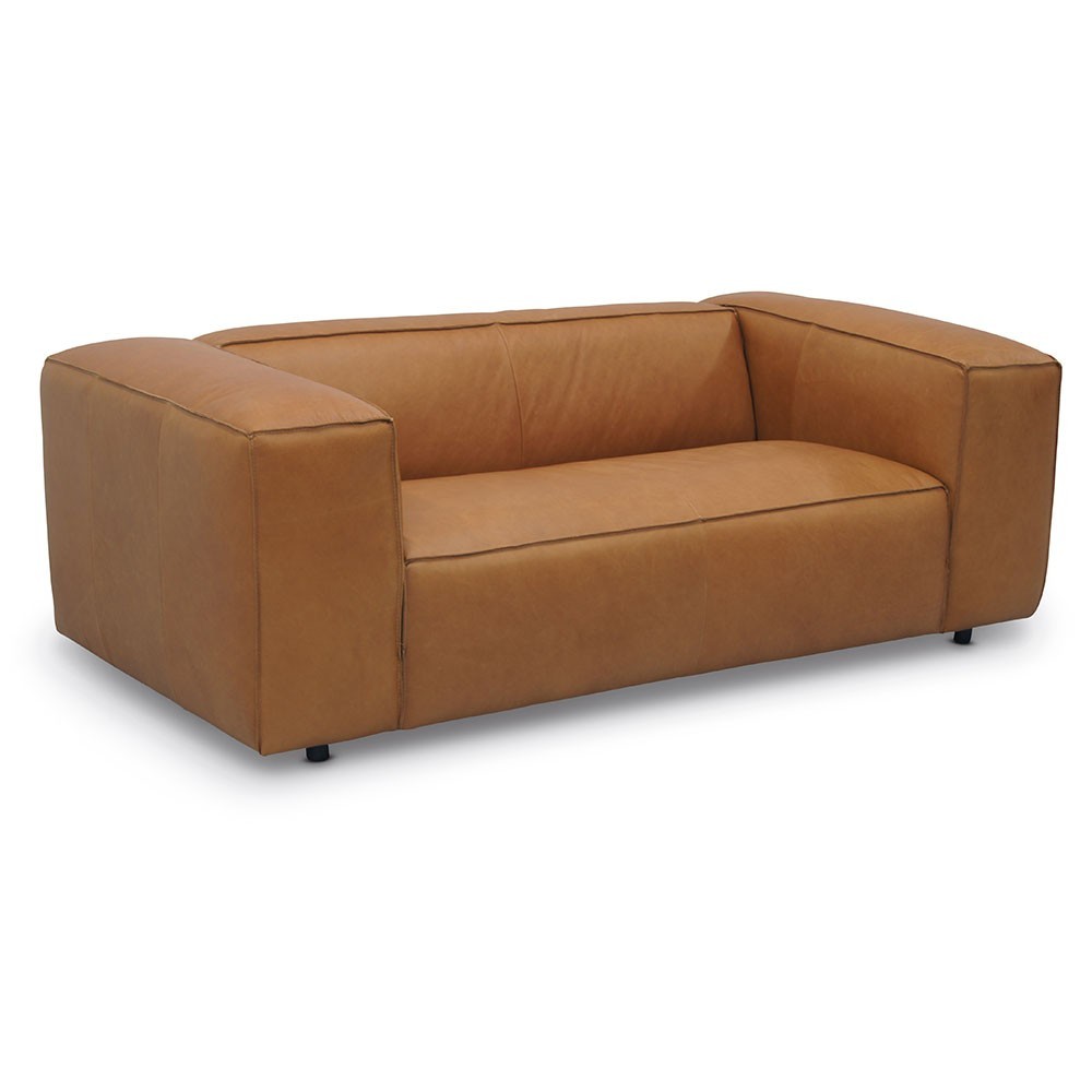 Dunbar sofa 2 seaters leather Da Silva 15006 Terracotta Fést