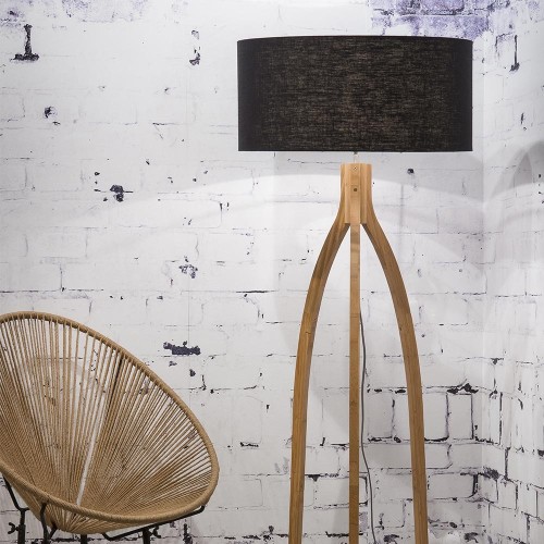 Lámpara de pie Annapurna lino negro Good & Mojo