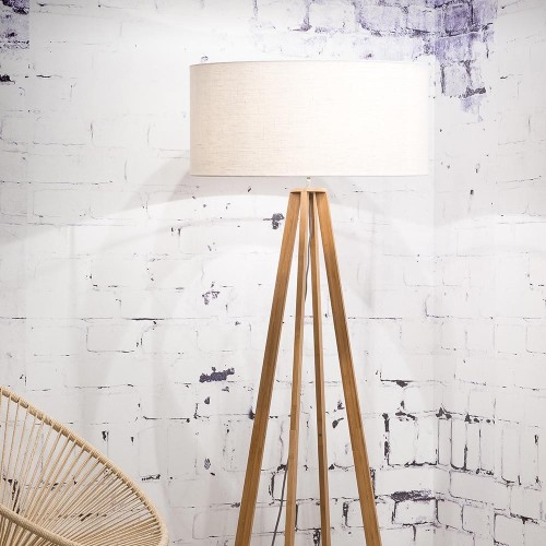 Everest Stehlampe aus weißem Leinen Good & Mojo