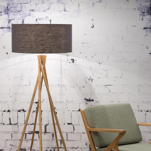 Lampada da terra Kilimanjaro in lino grigio scuro Good & Mojo