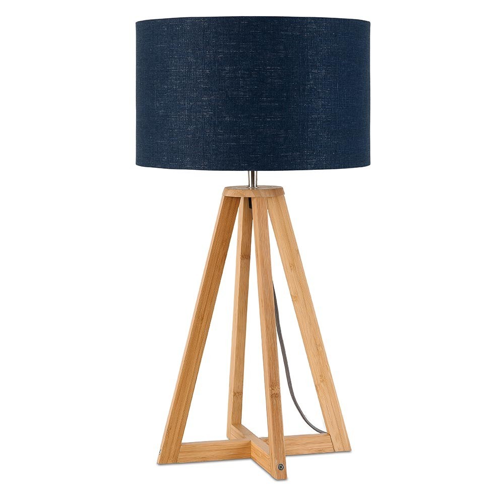 Everest table lamp linen blue denim Good & Mojo
