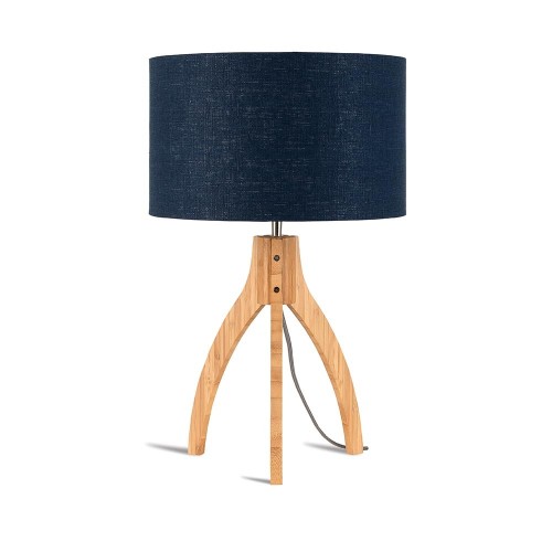 Lampada da tavolo Annapurna in lino blu denim Good & Mojo