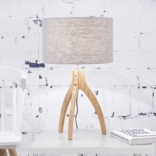 Annapurna table lamp linen light grey Good & Mojo