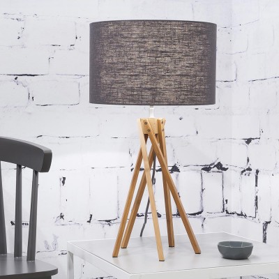 Kilimanjaro tafellamp in donkergrijs linnen Good & Mojo