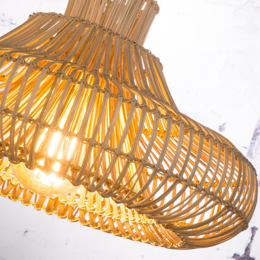 Lámpara colgante de ratán natural Kalahari S Good & Mojo