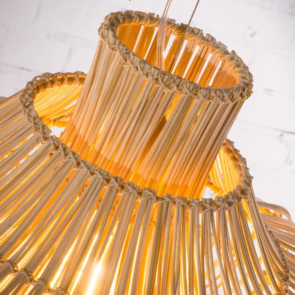 Lámpara colgante de ratán natural Kalahari S Good & Mojo