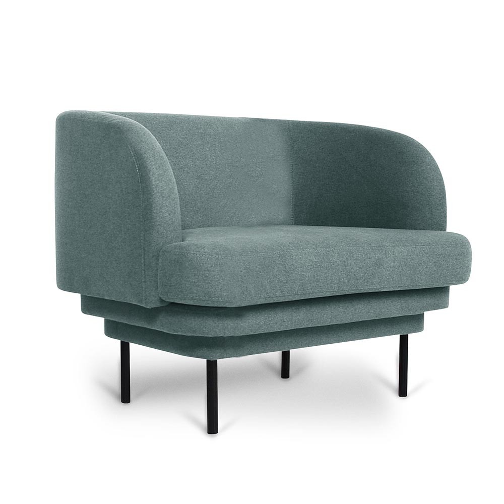 Cornice armchair black & blue fabric ENOstudio