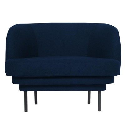 Cornice armchair black & night blue velvet ENOstudio