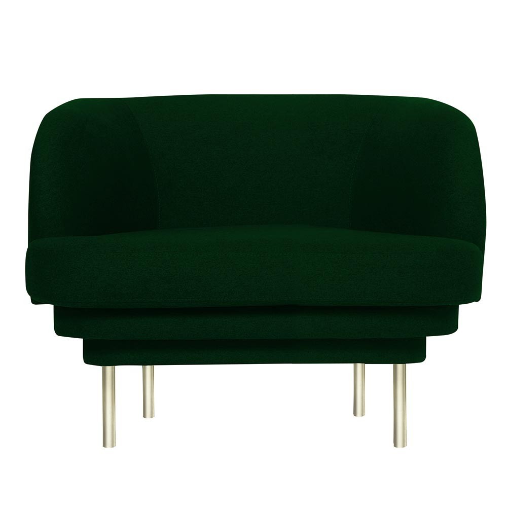 Cornice armchair brass & teal green velvet ENOstudio