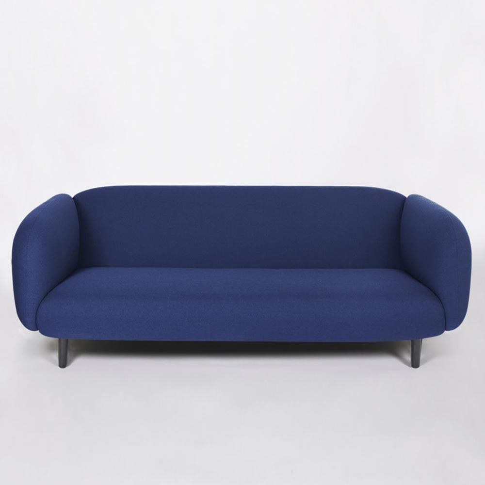 Moïra 3 seaters sofa blue fabric ENOstudio