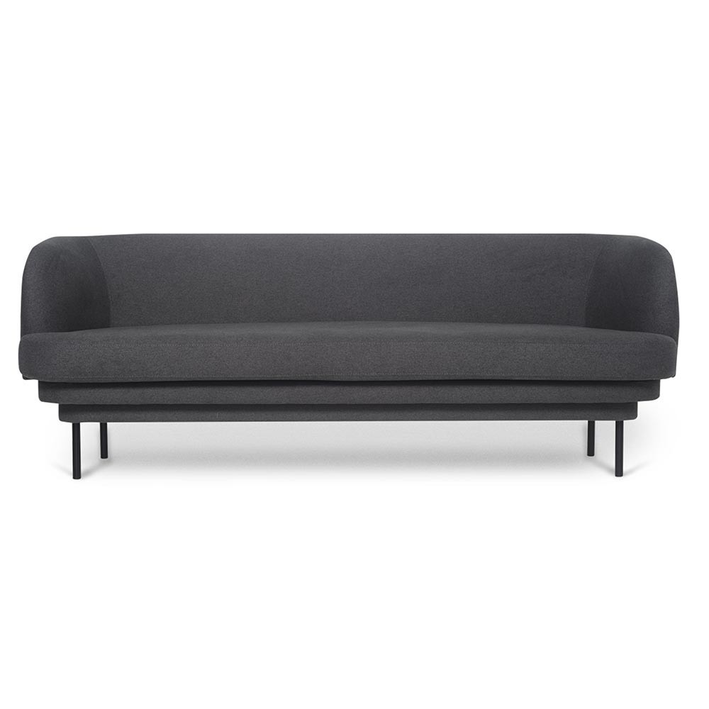 Cornice 3 seaters sofa black & grey fabric ENOstudio