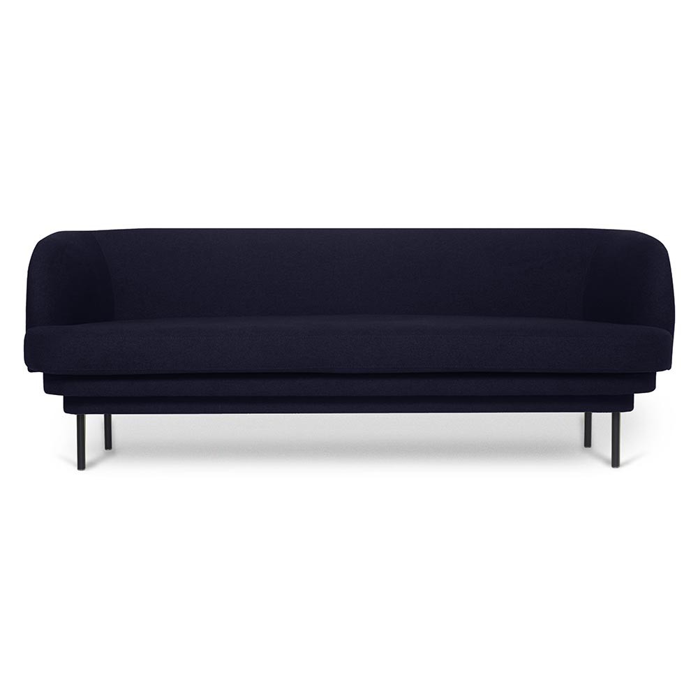 Cornice 3 seaters sofa black & night blue velvet ENOstudio