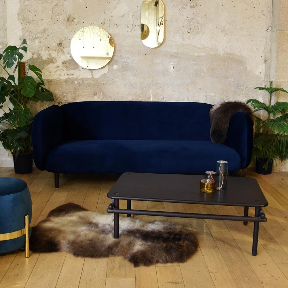 Moïra 3 seaters sofa night blue velvet ENOstudio