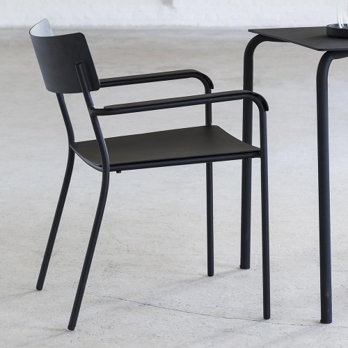 August dining chair black with armrests Serax