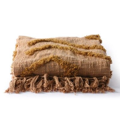Brown fringed blanket