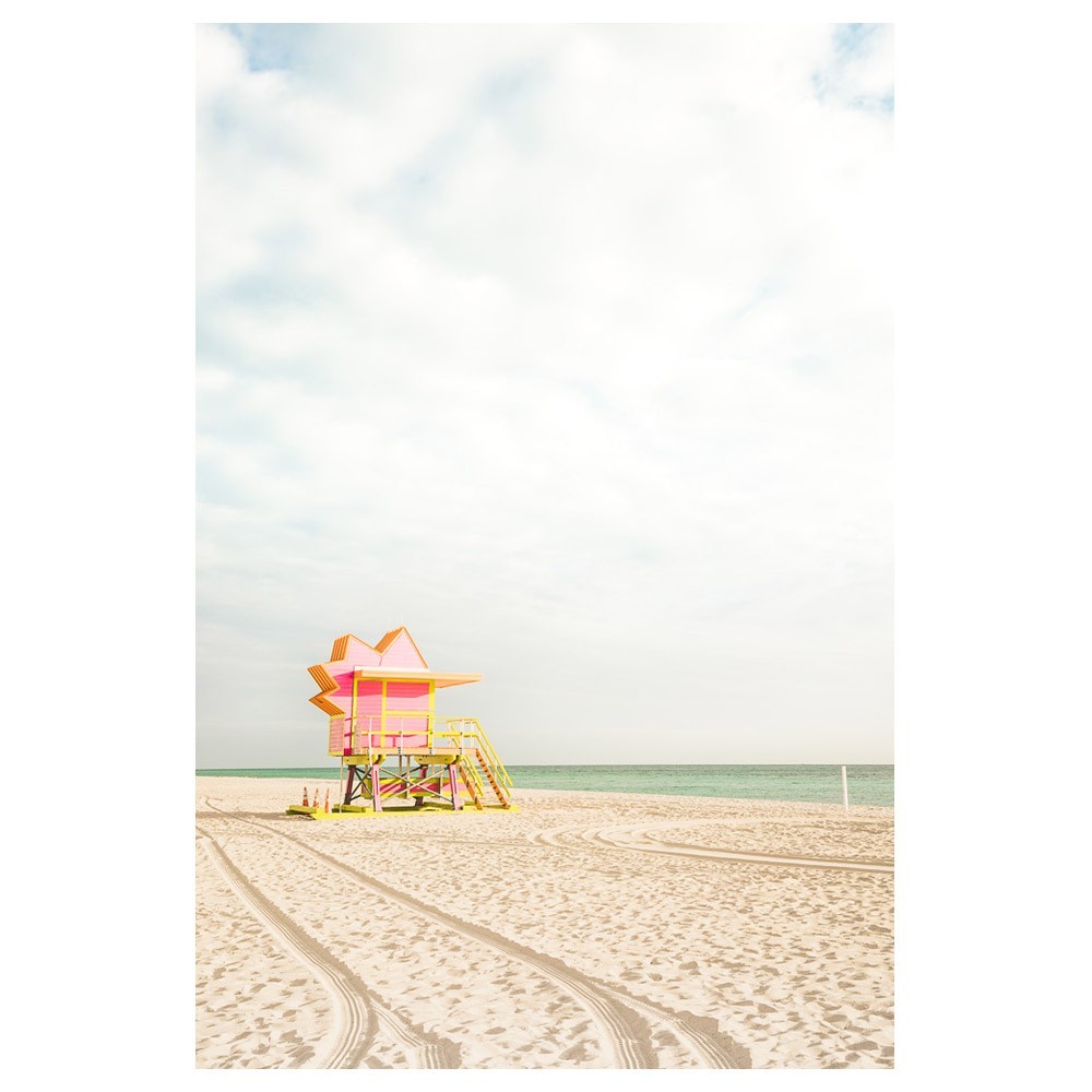 Miami Beach-poster - roze hut David & David Studio