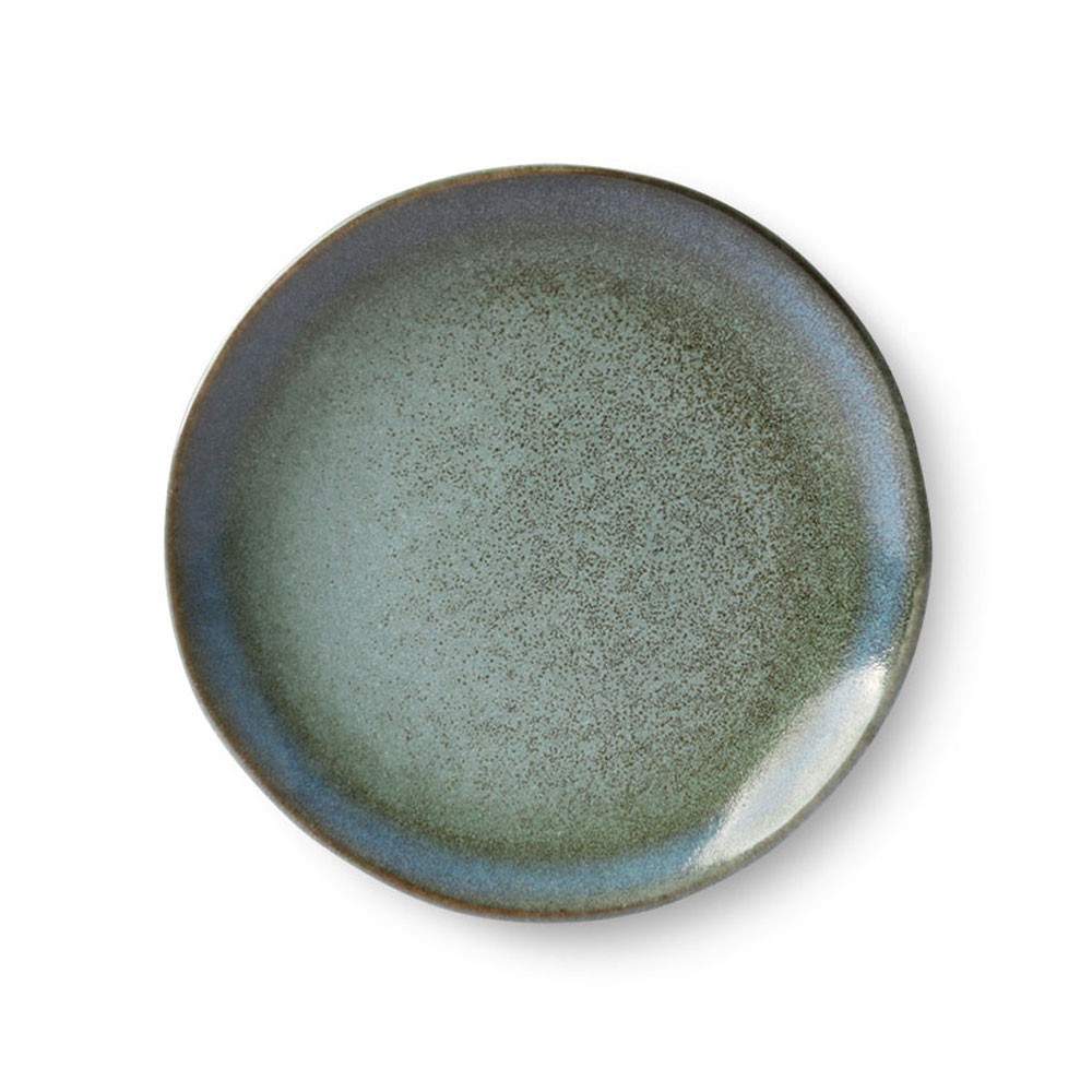 Ceramic 70's dessert plate moss Ø17,5 cm (set of 6) HKliving