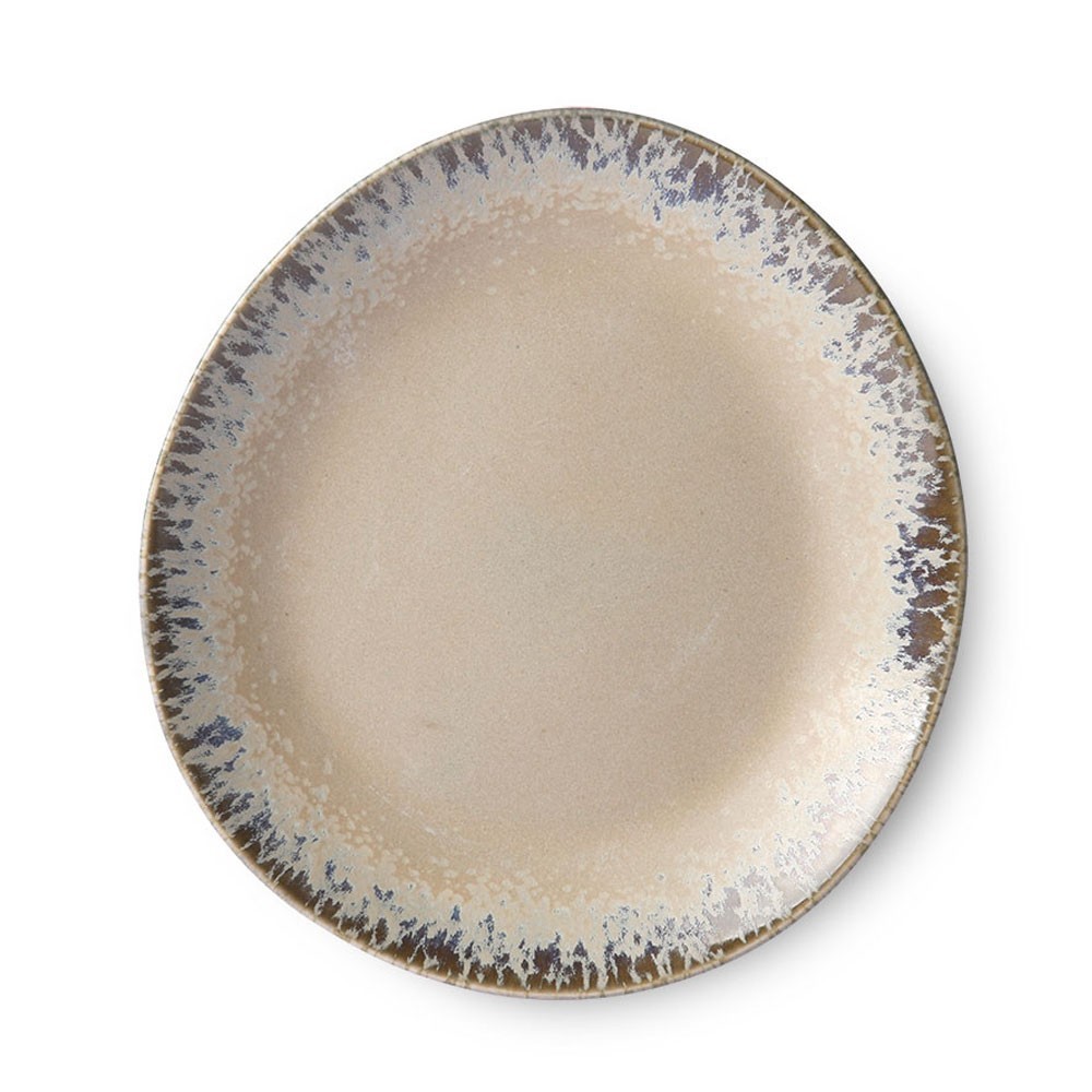 Ceramic 70's dessert plate bark Ø22 cm (set of 6) HKliving