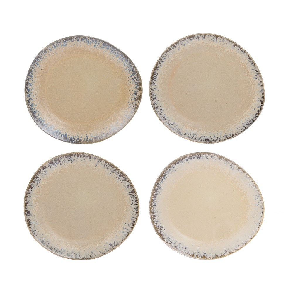 Ceramic 70's dessert plate bark Ø22 cm (set of 6) HKliving