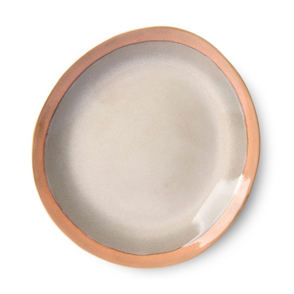 Ceramic 70's side plate earth Ø29cm HKliving