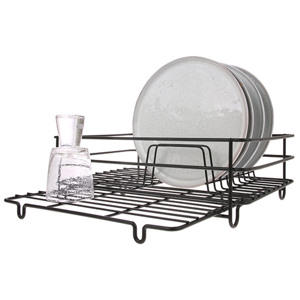 Metal wire dish rack matt black HKliving