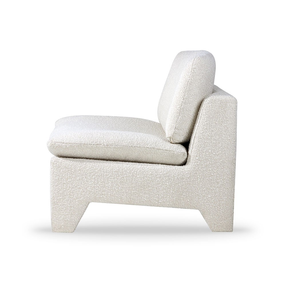 Retro lounge armchair boucle cream HK Living