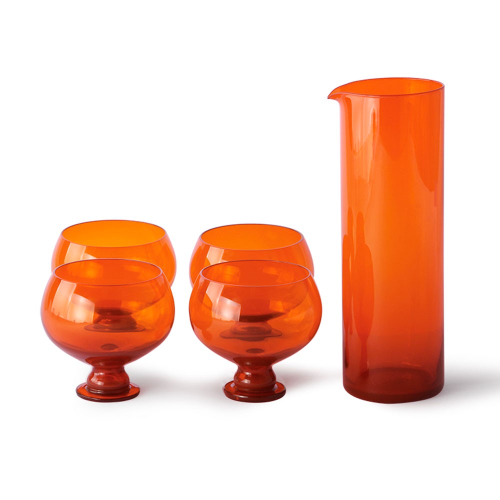 Funky orange glassware set HKliving