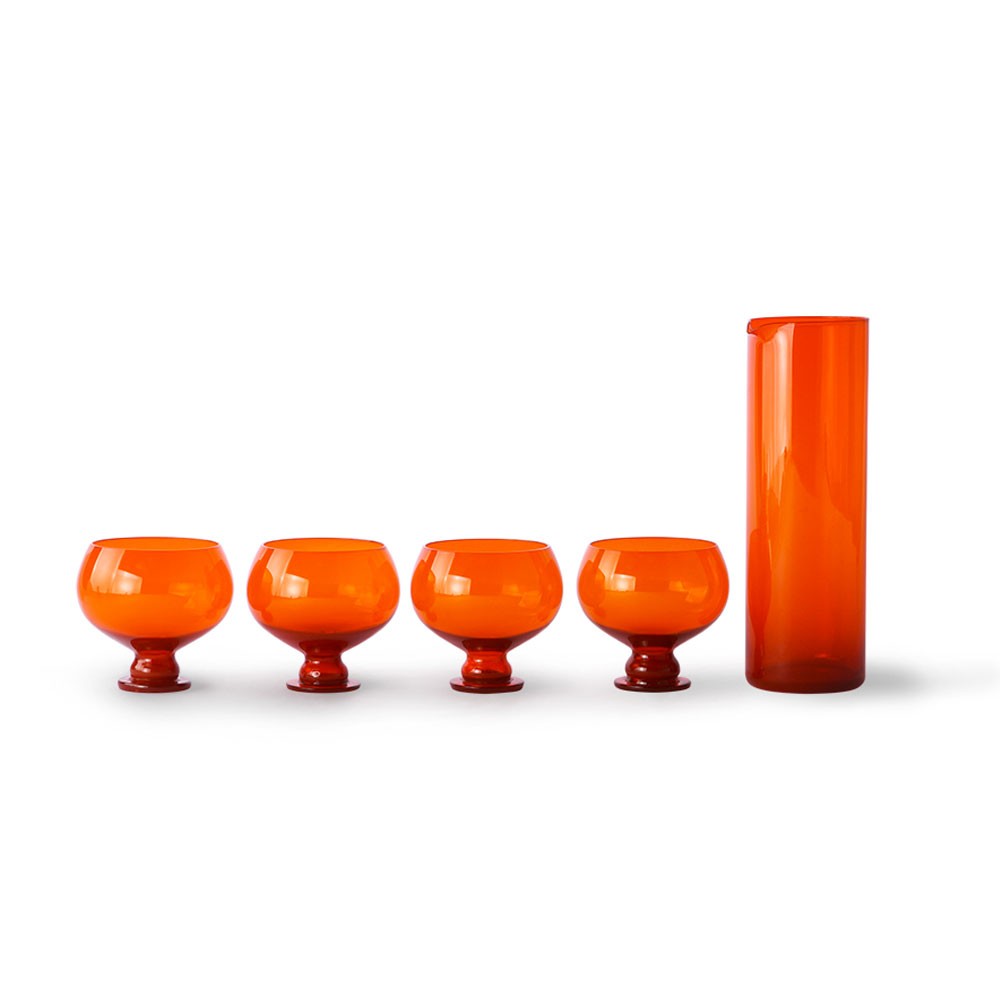 Set de verres et carafe funky orange HKliving