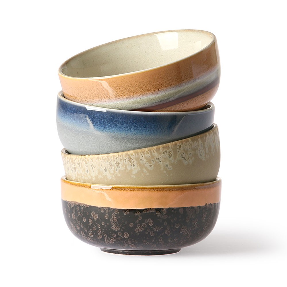 Ceramic 70's bowls M (set of 4) HKliving