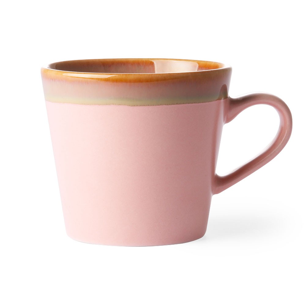 Ceramic 70's cappuccino mug pink HKliving