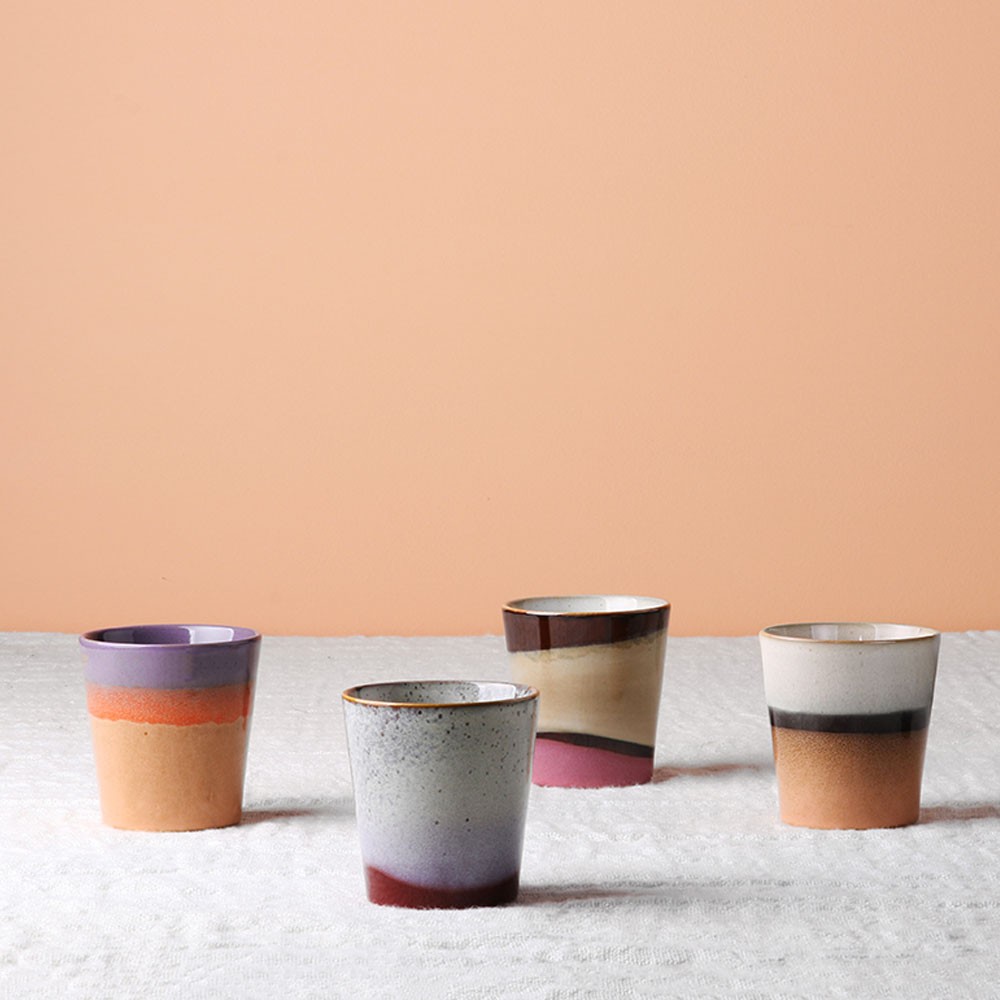 Mugs en céramique 70's multicolore (lot de 6) HKliving