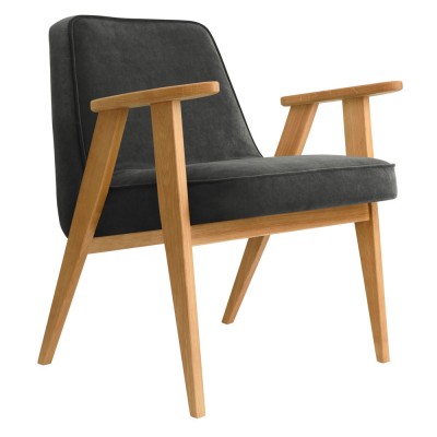 366 Velvet armchair graphite 366 Concept