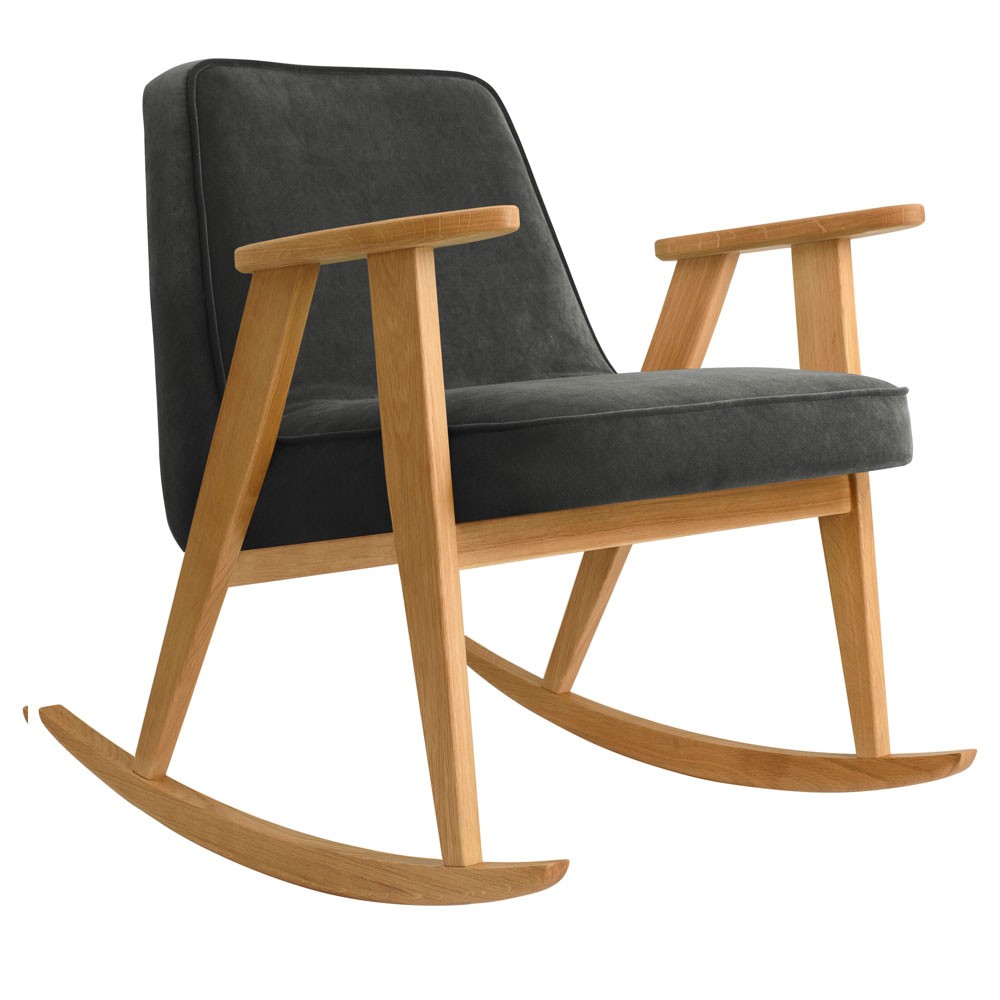 366 rocking chair Velvet graphite 366 Concept