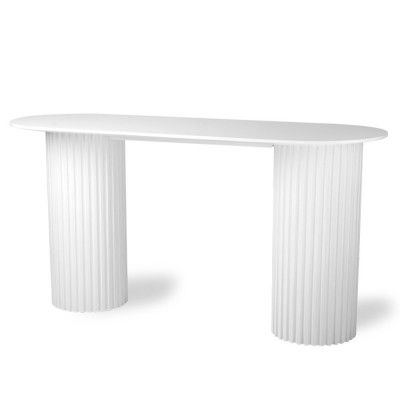 Pillar Oval Side Table White Hkliving, Wood Pillars For Coffee Table